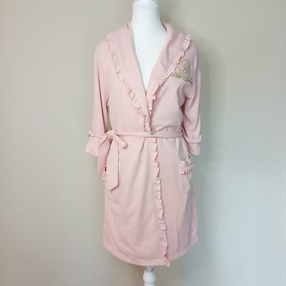 Juicy Couture Other - Juicy Couture Ruffled Embroidered Crest Bath Robe Size Large